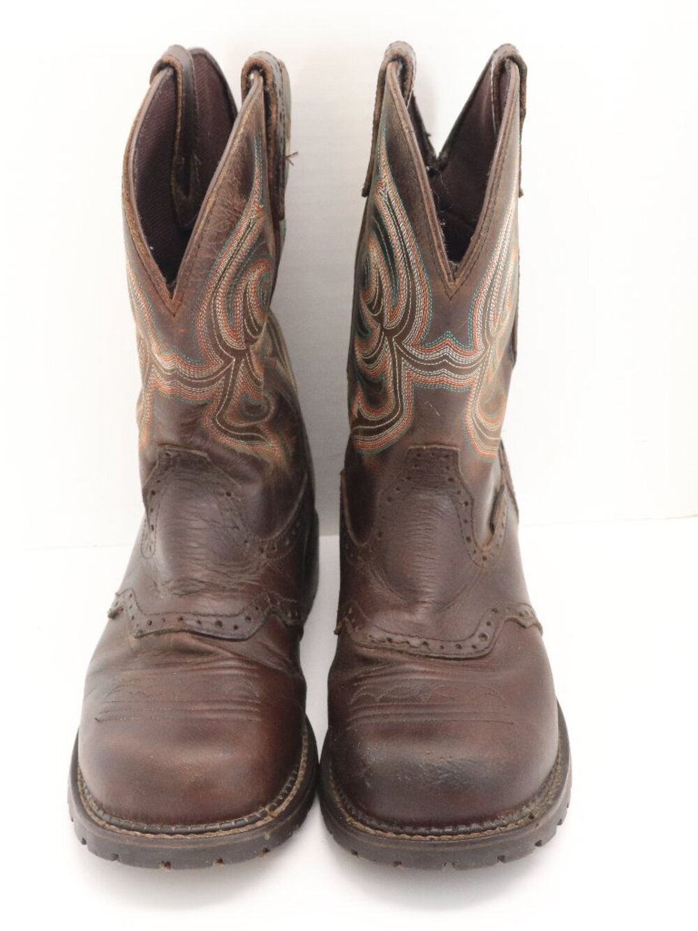 Justin Men's Western Work‎ Boots Brown Steel Toe Waterproof Size 9B